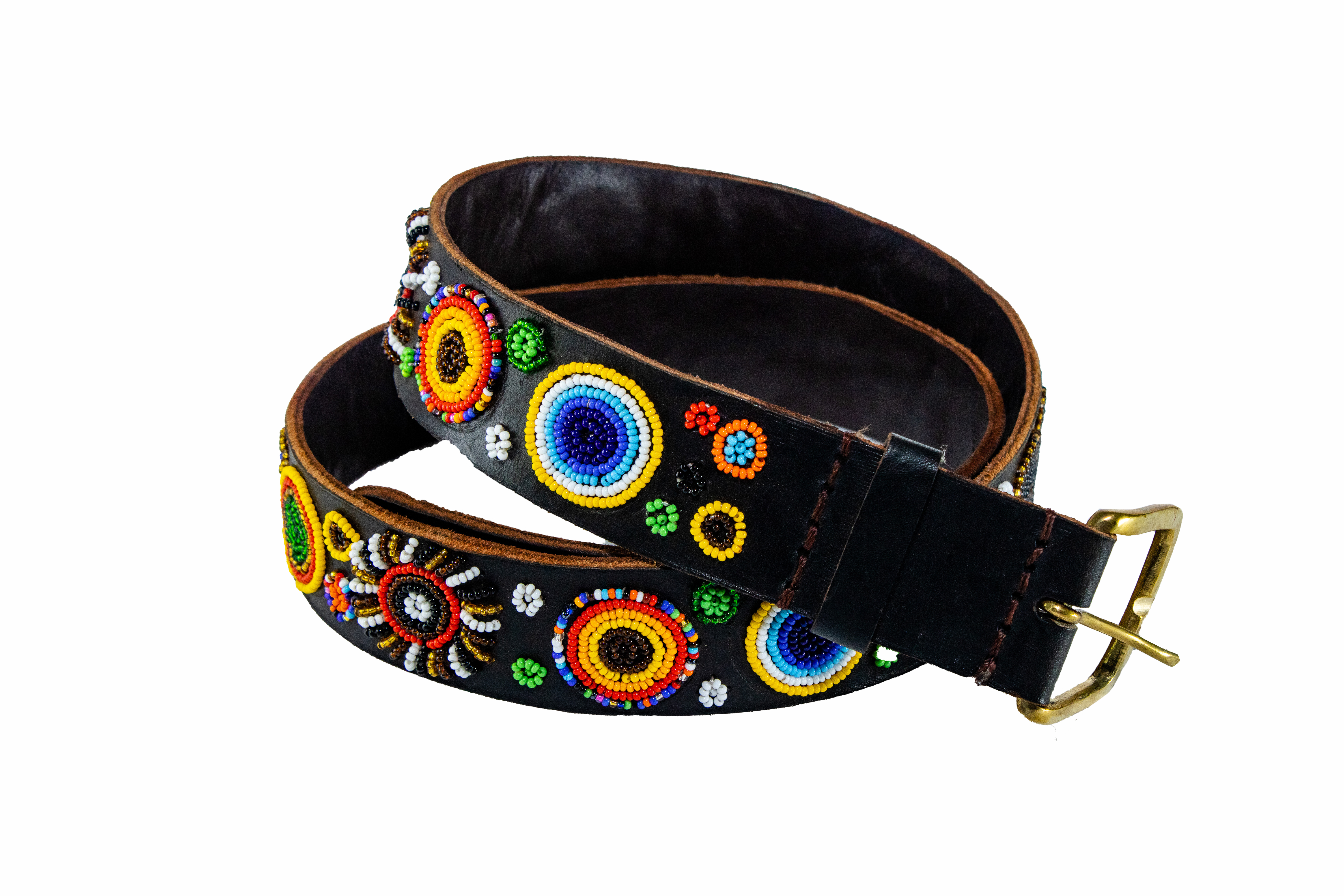 Classic Handmade Beaded Leather Belt