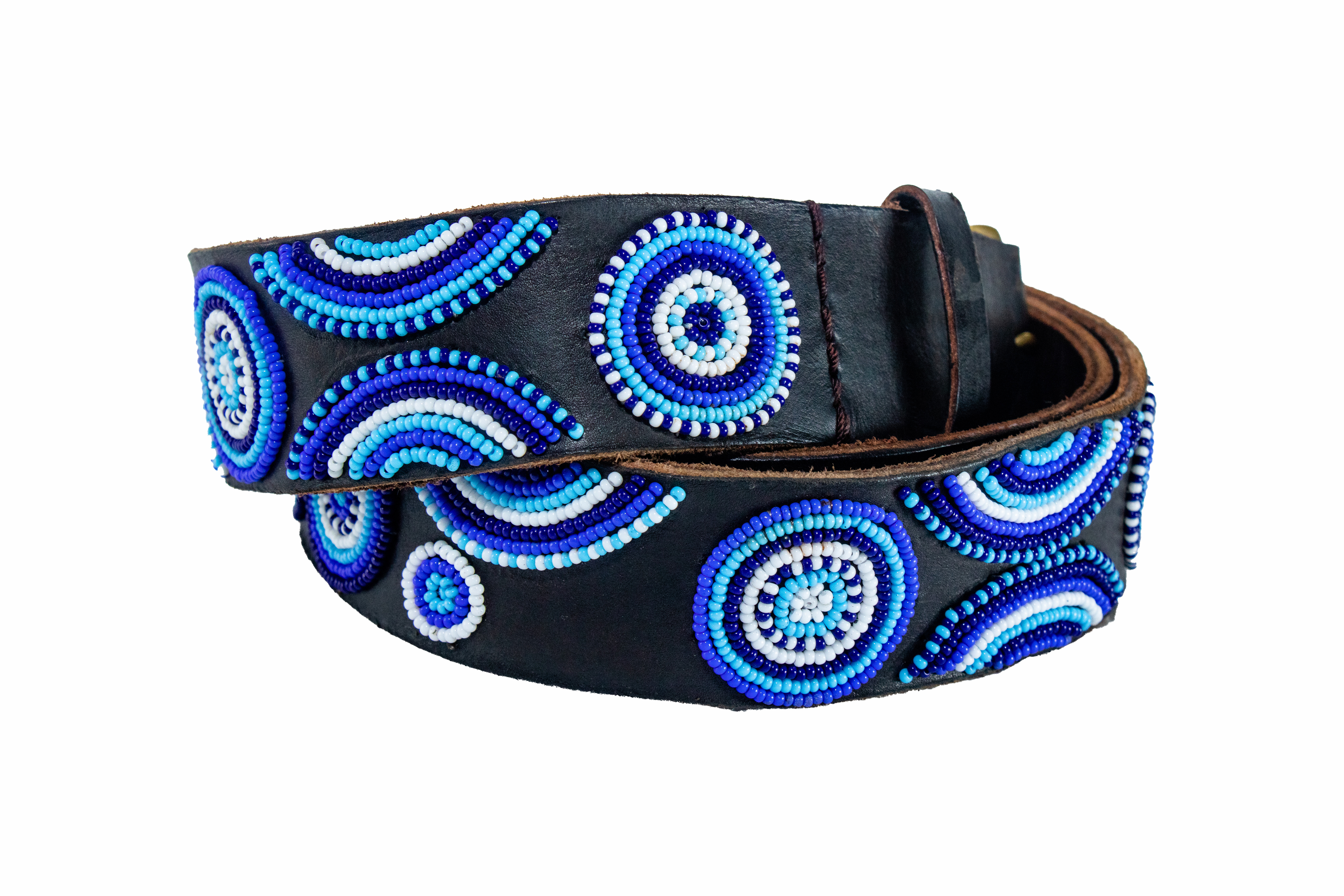Mystic Moon Handmade Beaded Leather Belt
