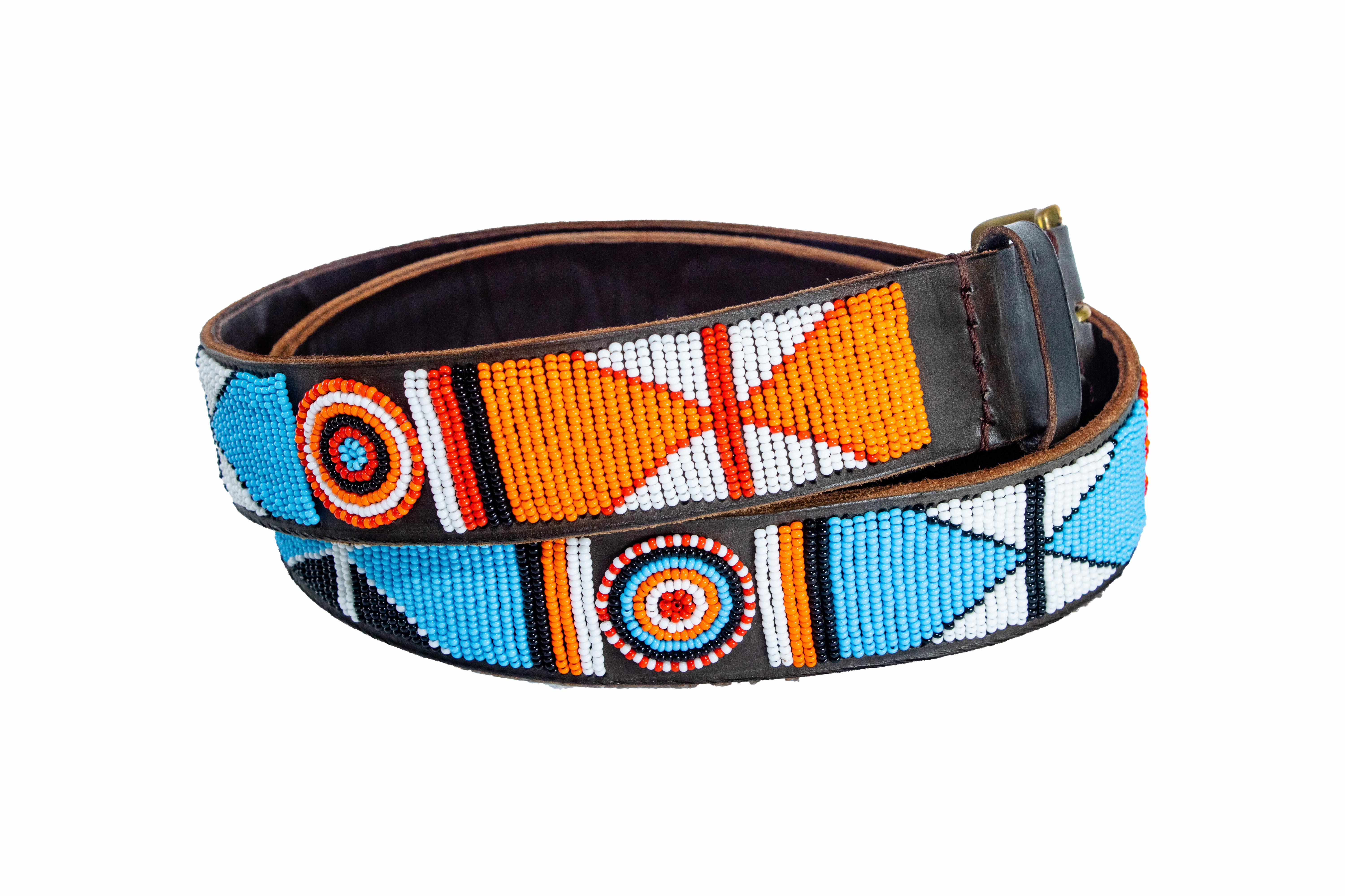 Sunrise Serenity Handmade Beaded Leather Belt