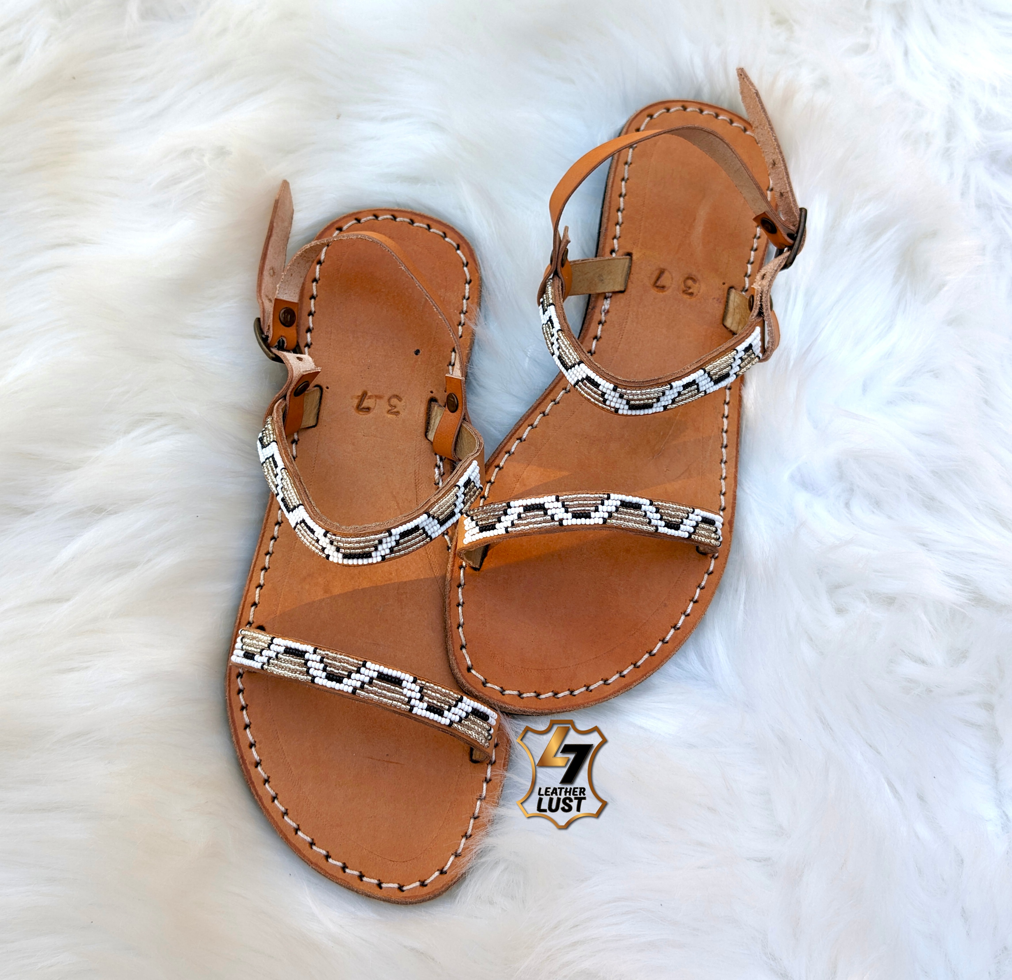 Zebra Prints Hand Made Leather Sandals
